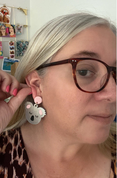 COMING SOON Sparkly Kylie Koala Earrings - Elka Earrings- Dangles - Teach Fun Oz Resources