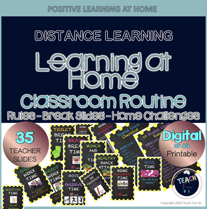 Distance Learning Routines Rules Teaching Slides - Zoom Teams Google Seesaw - Teach Fun Oz Resources