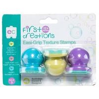 Easi-Grip Texture Stamps Set of 3 Play Dough Stampers - Teach Fun Oz Resources