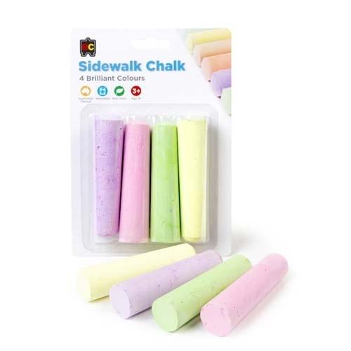 Educational Colours Sidewalk Chalk 4 large sticks - Teach Fun Oz Resources