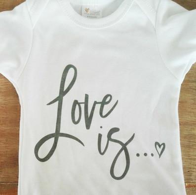 Elske Design - Love Is - 100% Cotton Baby Onesies Short Sleeve- Select Size - Teach Fun Oz Resources