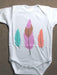 Elske Pink-Teal-Orange Feather 100% Cotton Baby Onesies Short Sleeve- Select Size - Teach Fun Oz Resources