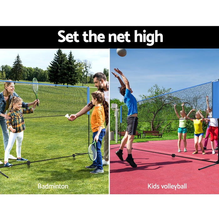 Everfit Portable Sports Net Stand Badminton Volleyball Tennis Soccer 4m 4ft Blue - Teach Fun Oz Resources