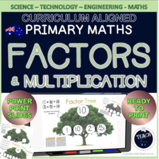 FACTOR TREES Multiplication Number Facts Activities Printables Powerpo ...
