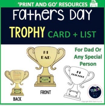 Fathers Day Card Craft Activity Value Bundle - father's day activities - Teach Fun Oz Resources