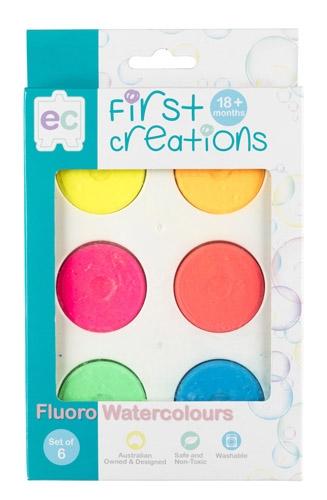 Fluoro Watercolours Paint Set of 6 - Teach Fun Oz Resources