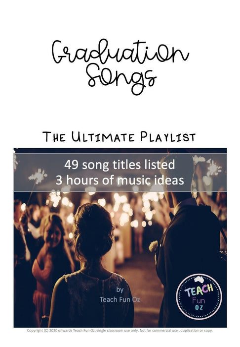 Free Download Graduation Songs - The Ultimate Playlist for End of Year - Teach Fun Oz Resources