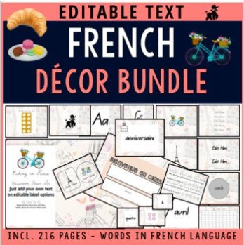 French Classroom Decor- Words in French Language 216 Page Bundle ESL Teacher - Teach Fun Oz Resources