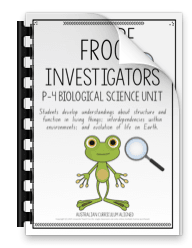 FROG UNIT Frog Life Cycle Invertebrates Vertebrates Living Science Year 1 2 3 4 - Teach Fun Oz Resources