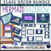 Mermaid Classroom Decor- Mermaid Rainbow Theme 375 Page Bundle Queensland Font - Teach Fun Oz Resources