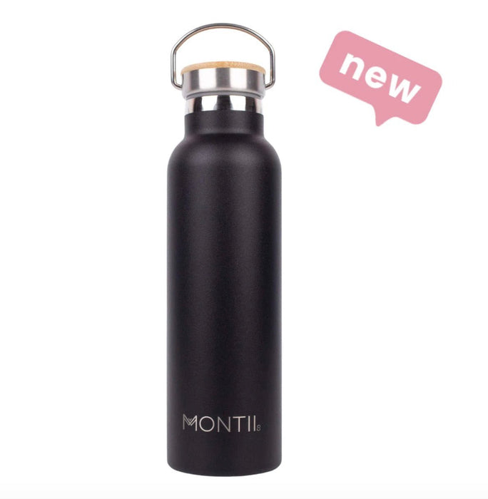 Montii Co Stainless Steel Drink Bottle - Coal - Black 600mL - Teach Fun Oz Resources