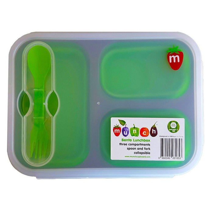 MUNCH Bento Lunchbox-3 compartments easy seal lid collapsible BPA Free - Teach Fun Oz Resources