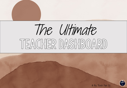 Neutral Moon - Ultimate Teacher Dashboard Editable Daily Agenda Slides and Timers - Teach Fun Oz Resources