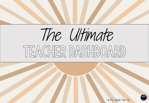 Neutral Sun - Ultimate Teacher Dashboard Editable Daily Agenda Slides and Timers - Teach Fun Oz Resources