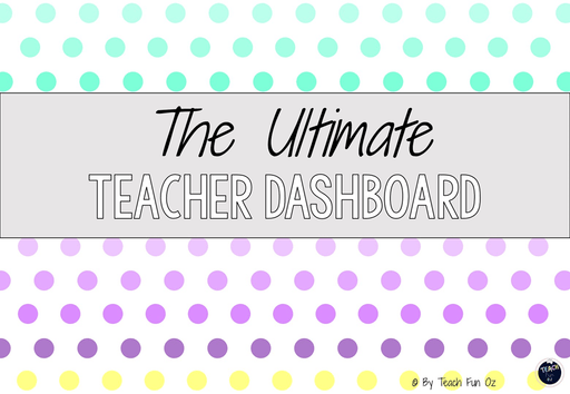 Pastel Rainbow Dots - Ultimate Teacher Dashboard Editable Daily Agenda Slides and Timers - Teach Fun Oz Resources