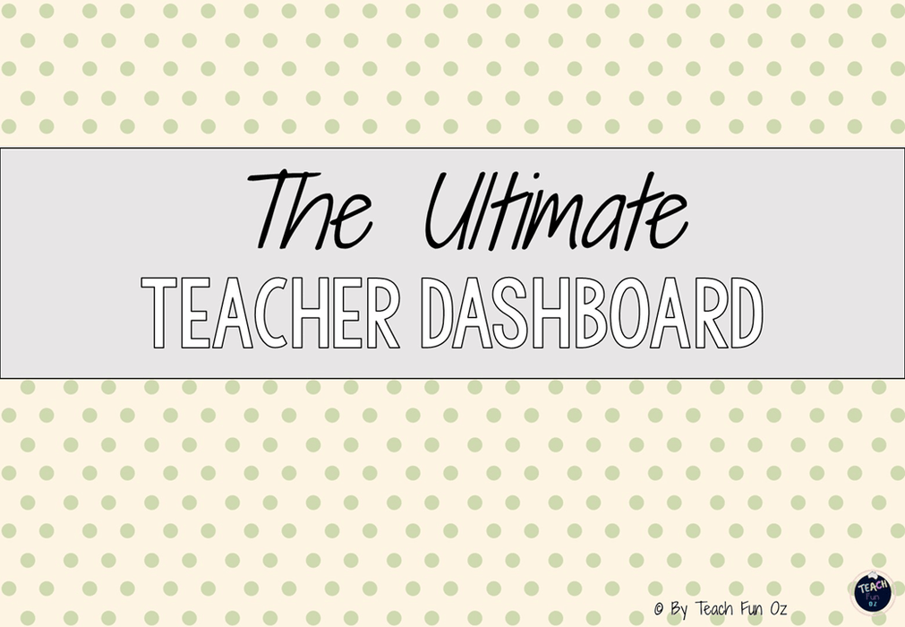 Retro Green Dots - Ultimate Teacher Dashboard Editable Daily Agenda Slides and Timers - Teach Fun Oz Resources