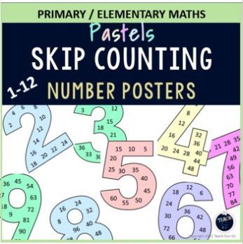 Skip Counting Multiples Number Posters Maths- PASTELS Number Families - Teach Fun Oz Resources