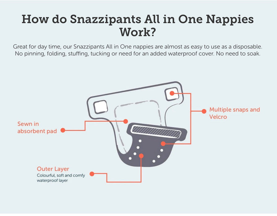 Snazzipants All in One Cloth Nappy - Koala - Teach Fun Oz Resources
