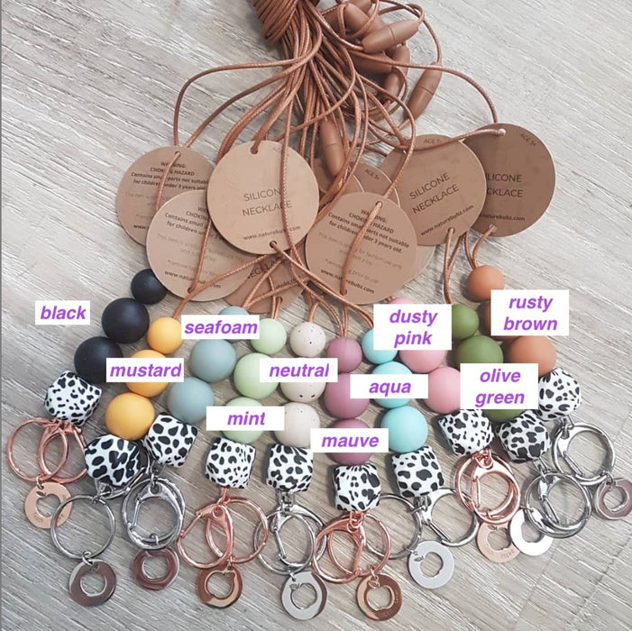 Teach Inspire Grow Metallic Teacher Lanyards Necklaces Key Holders - Choose Colour - Nature Bubz - Teach Fun Oz Resources